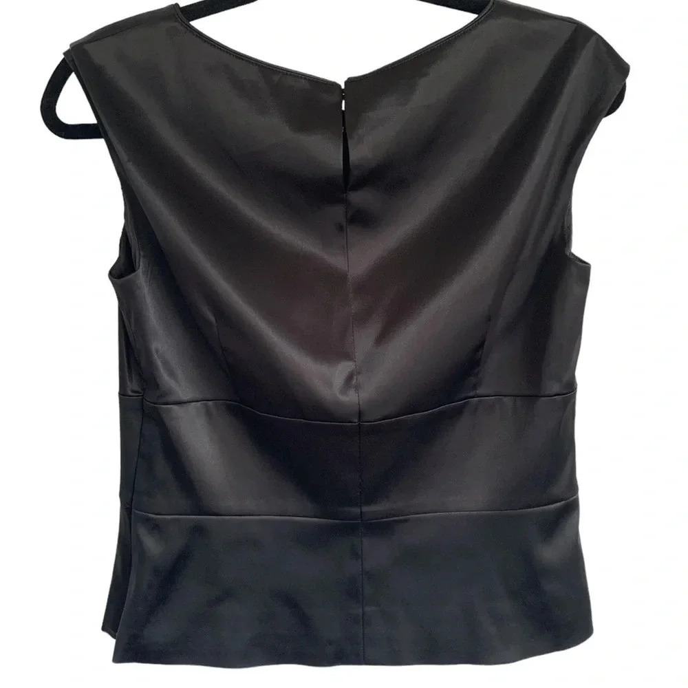 🩵Martinelli Black Satin Blouse (size 44 ITL) Holidays Black Tie Formal - Picture 11 of 16
